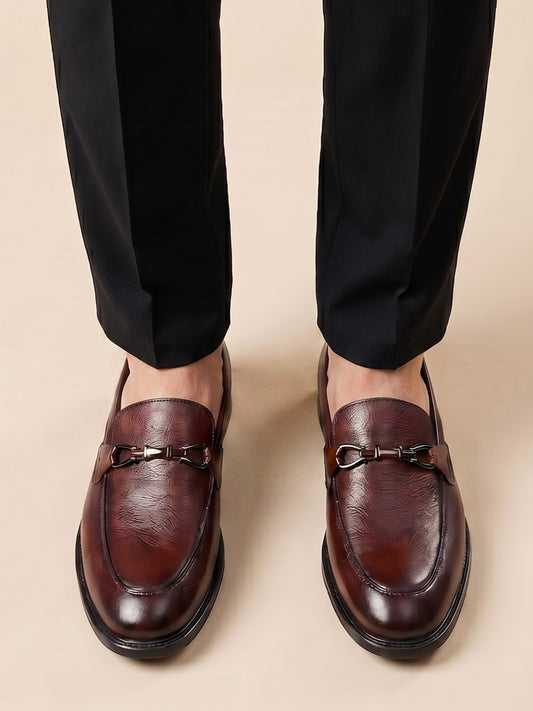 Brown Formal Slip-On Loafers