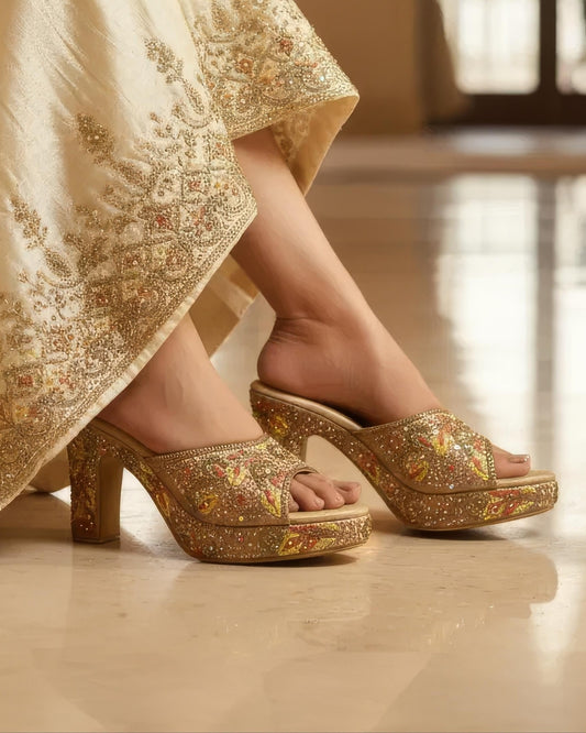 Ethnic Heeled Sandals