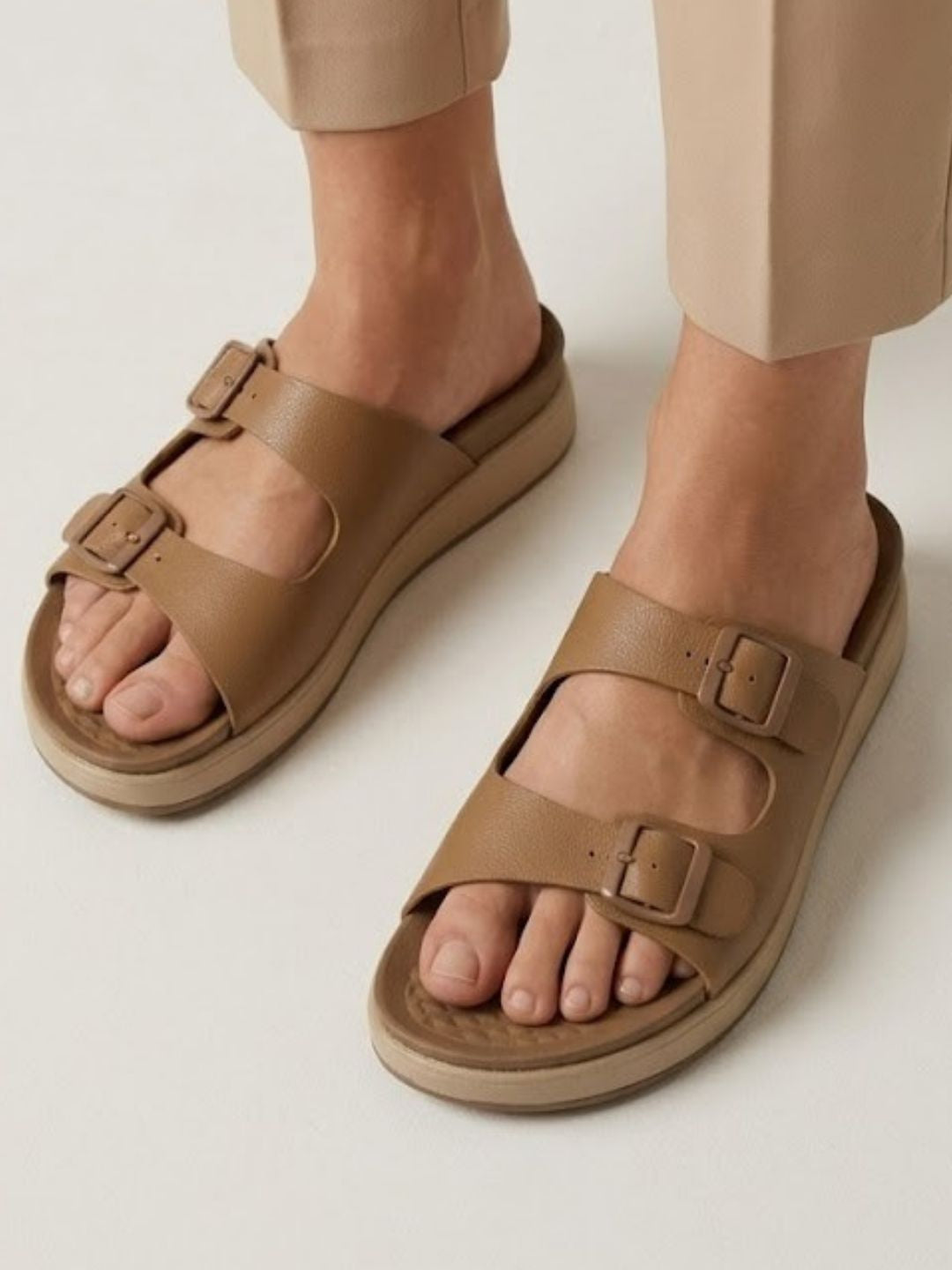 Beige Women's Comfort Sandals