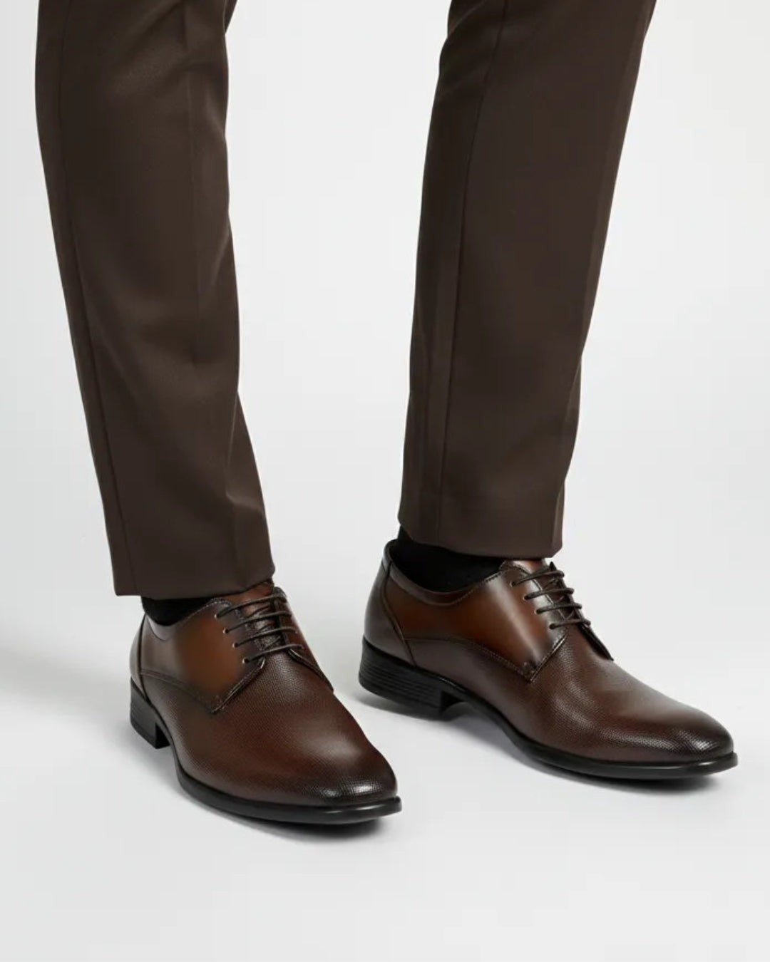 Tan Textured Leather Formal Shoe