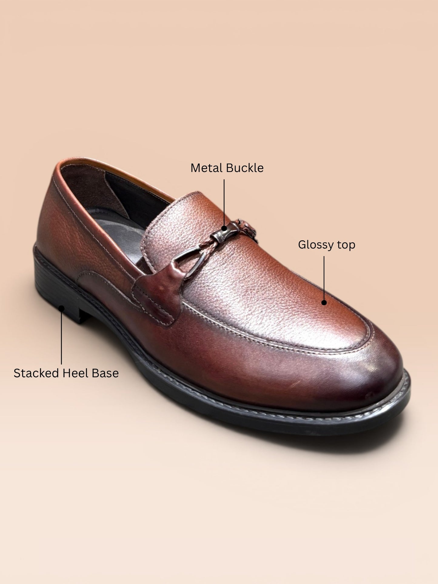 Brown Formal Slip-On Loafers