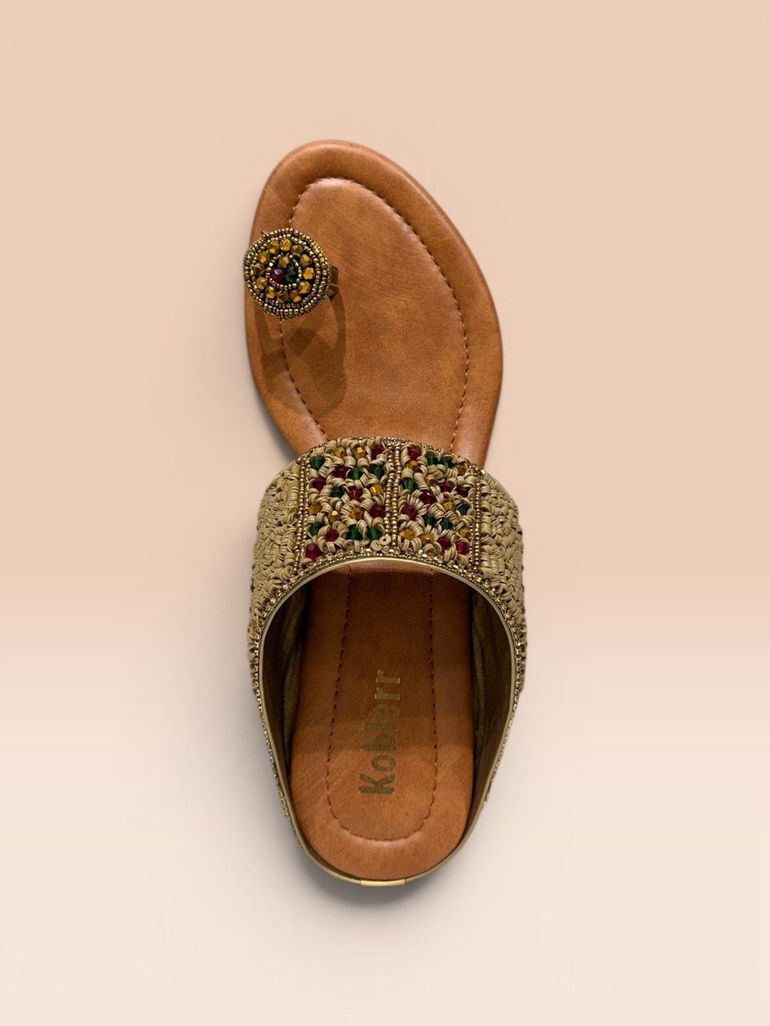 Tan Ethnic Toe-ring Sandals
