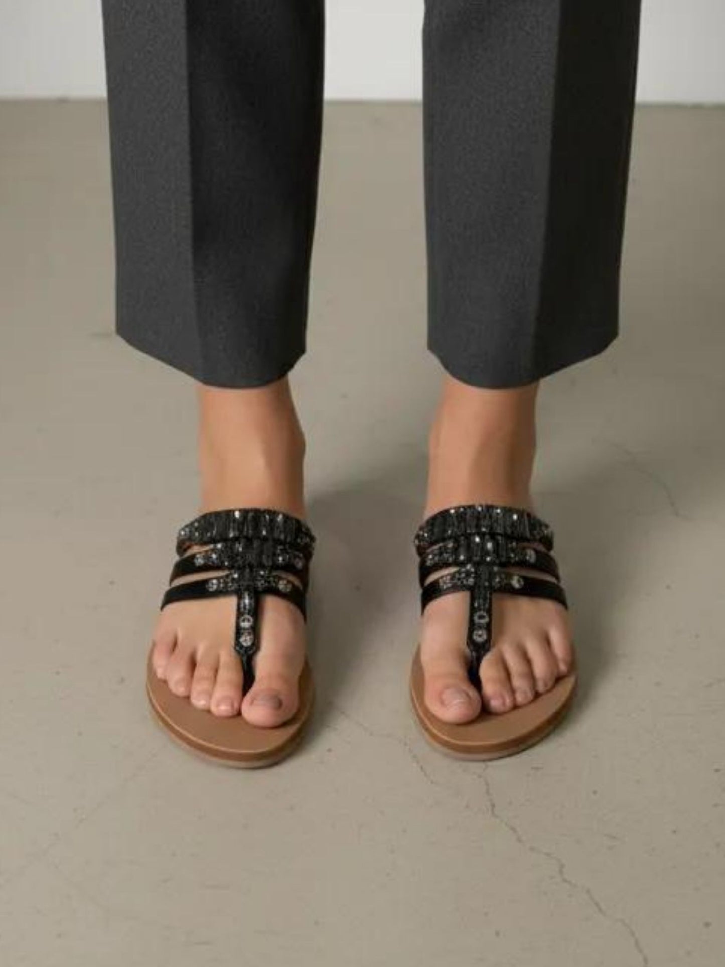 Black T-Strap Flats