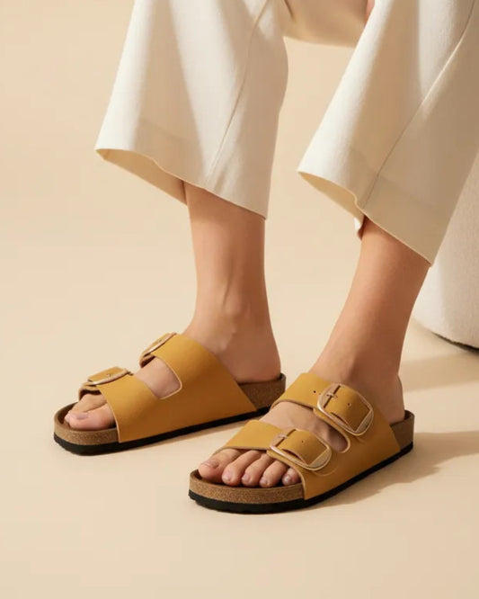 Women Dual Strap Slip-On Sandals