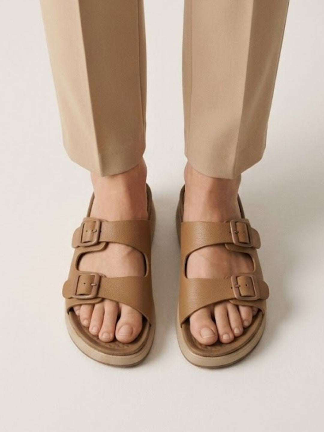 Beige Women's Comfort Sandals