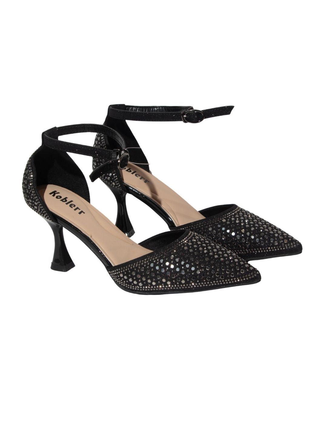 Black Embellished Party Heels