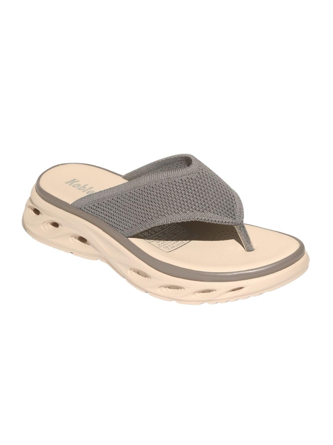 Grey Thong Textured Sandals