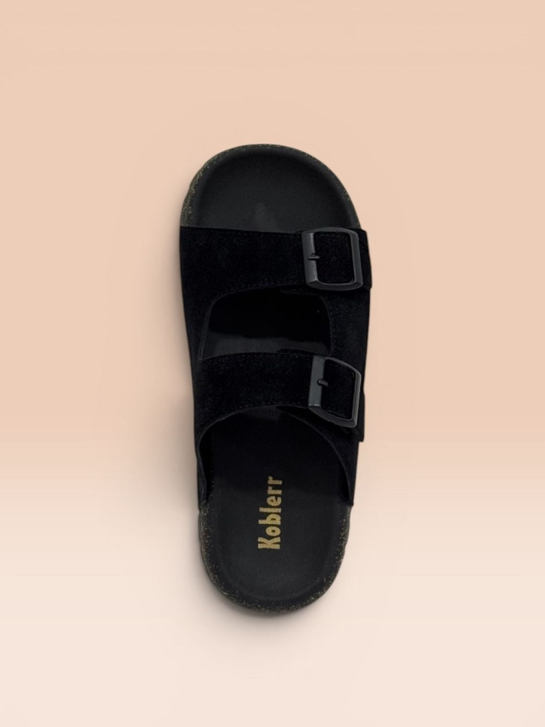 Black Slip-On Comfort Sandals