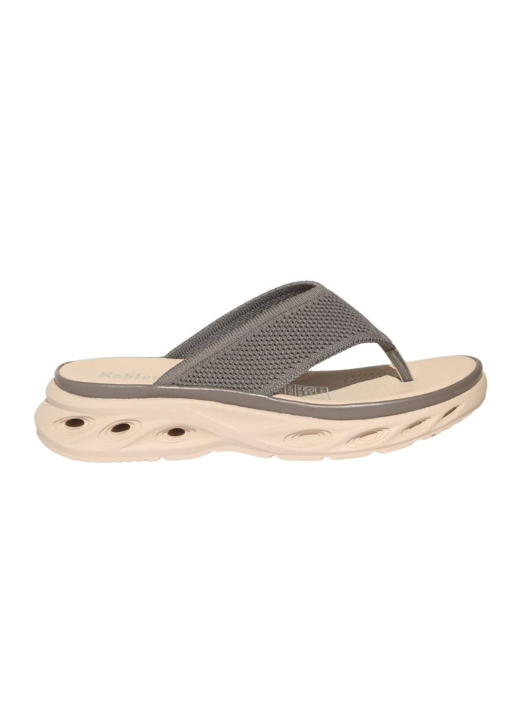 Grey Thong Textured Sandals