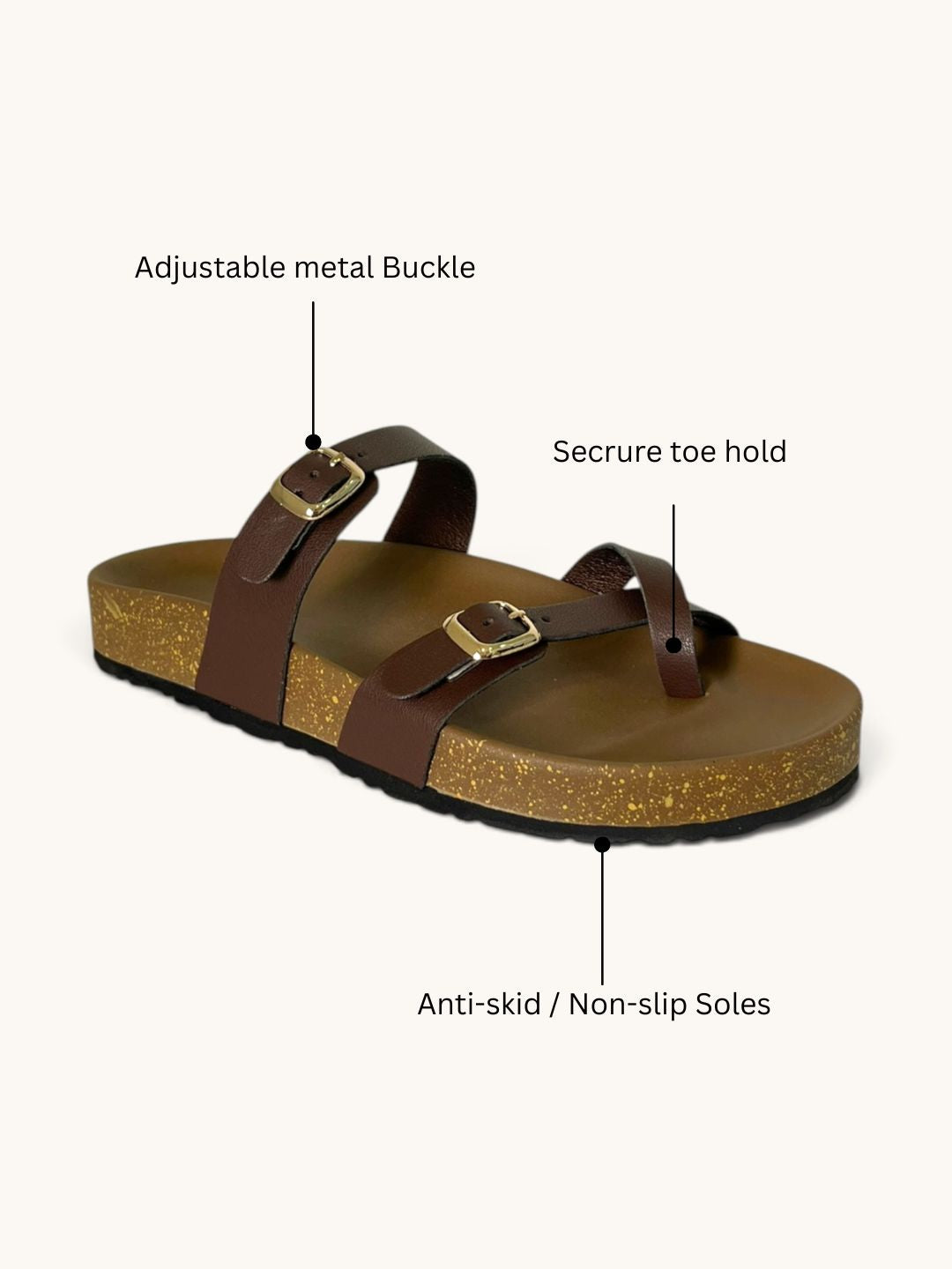 Women’s Toe Ring Sandals in Brown