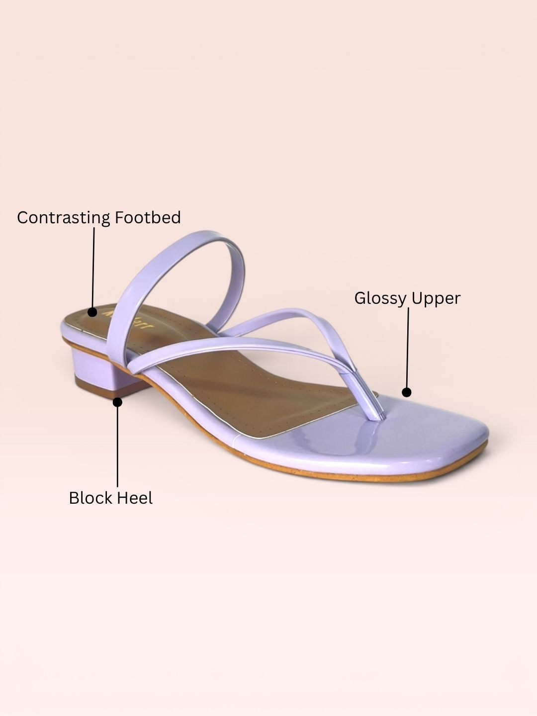 Purple Casual Block Heel