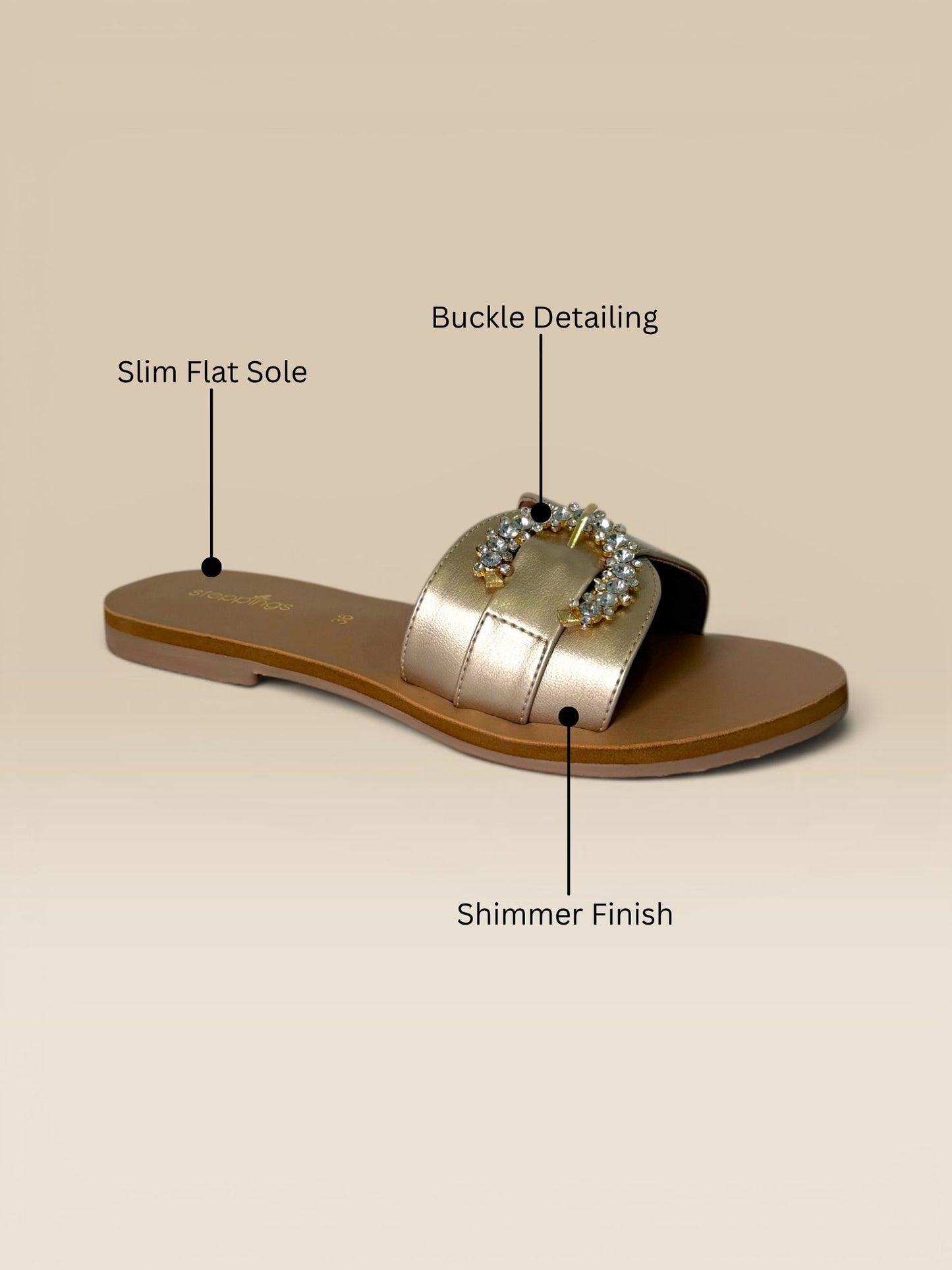 Gold Buckle Clip Flats