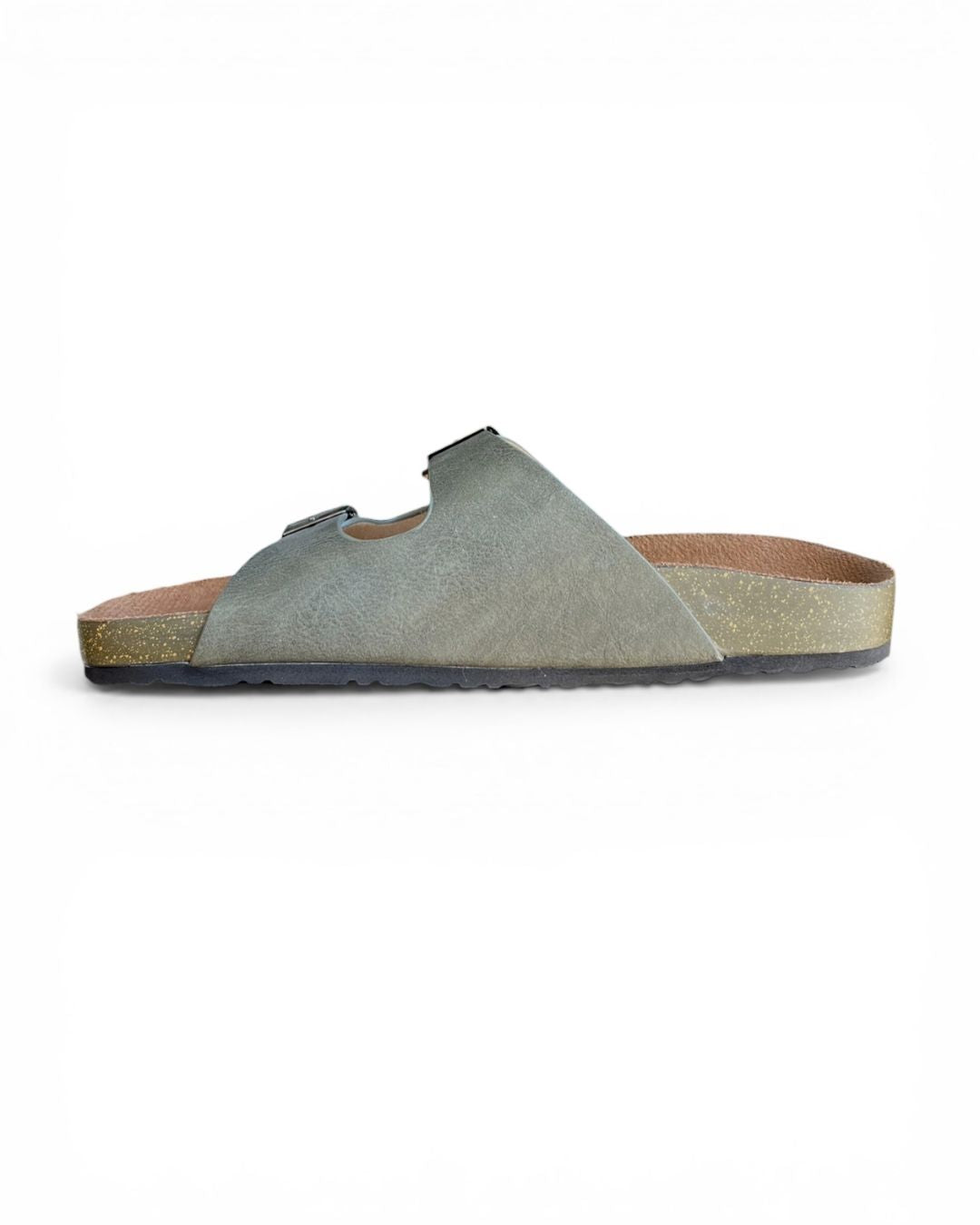 Green Double Strap Casual Sandals