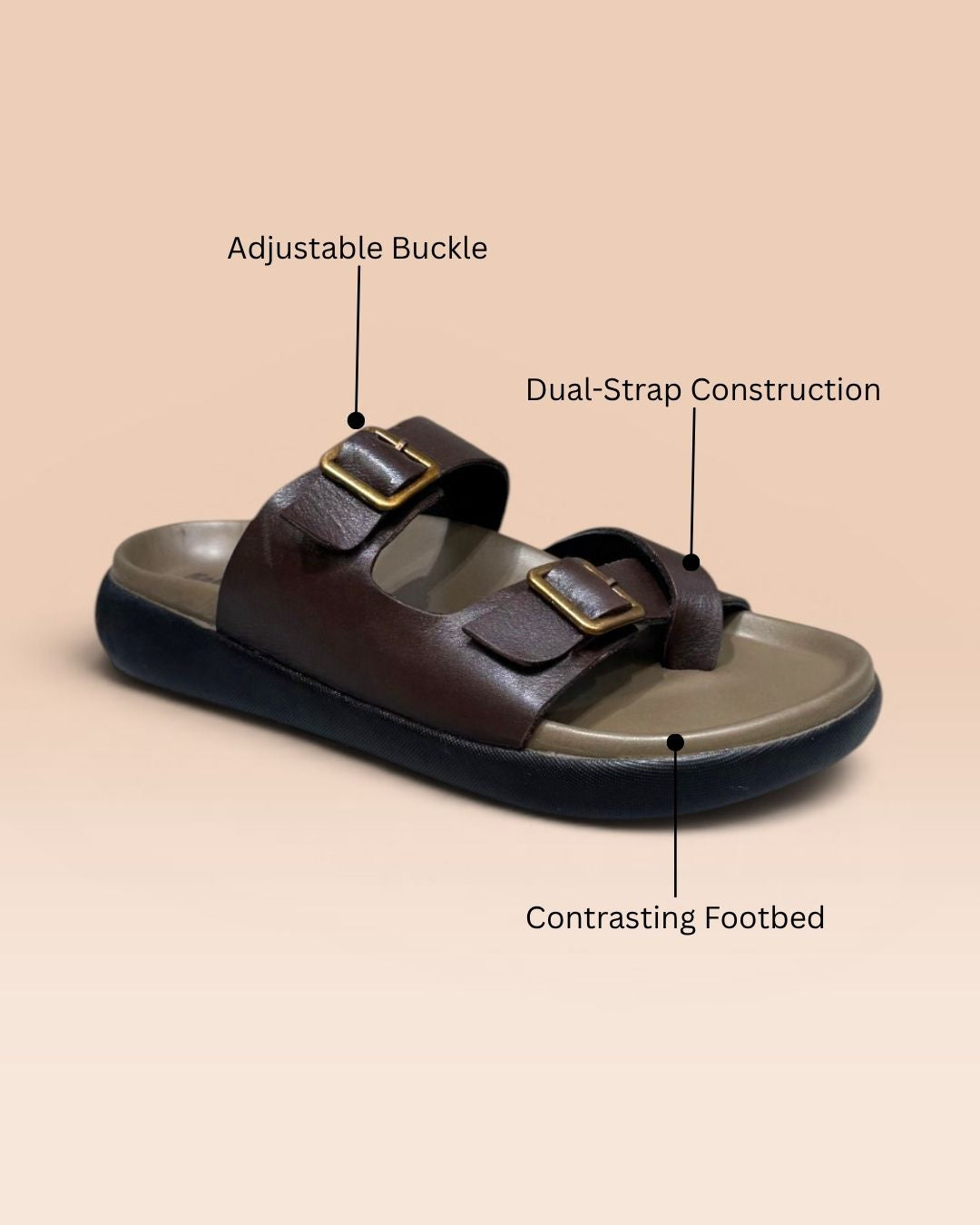 Brown Toe-ring Comfort Sandals