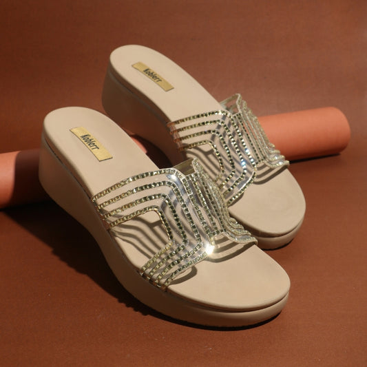 Gold beaded Wedges