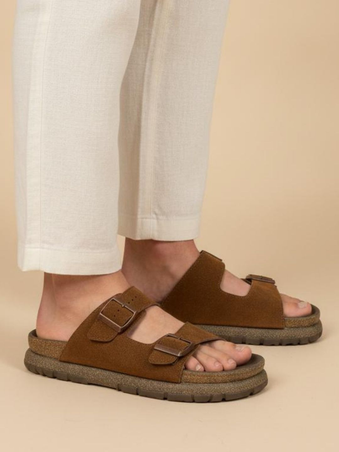 Tan Slip-On Comfort Sandals