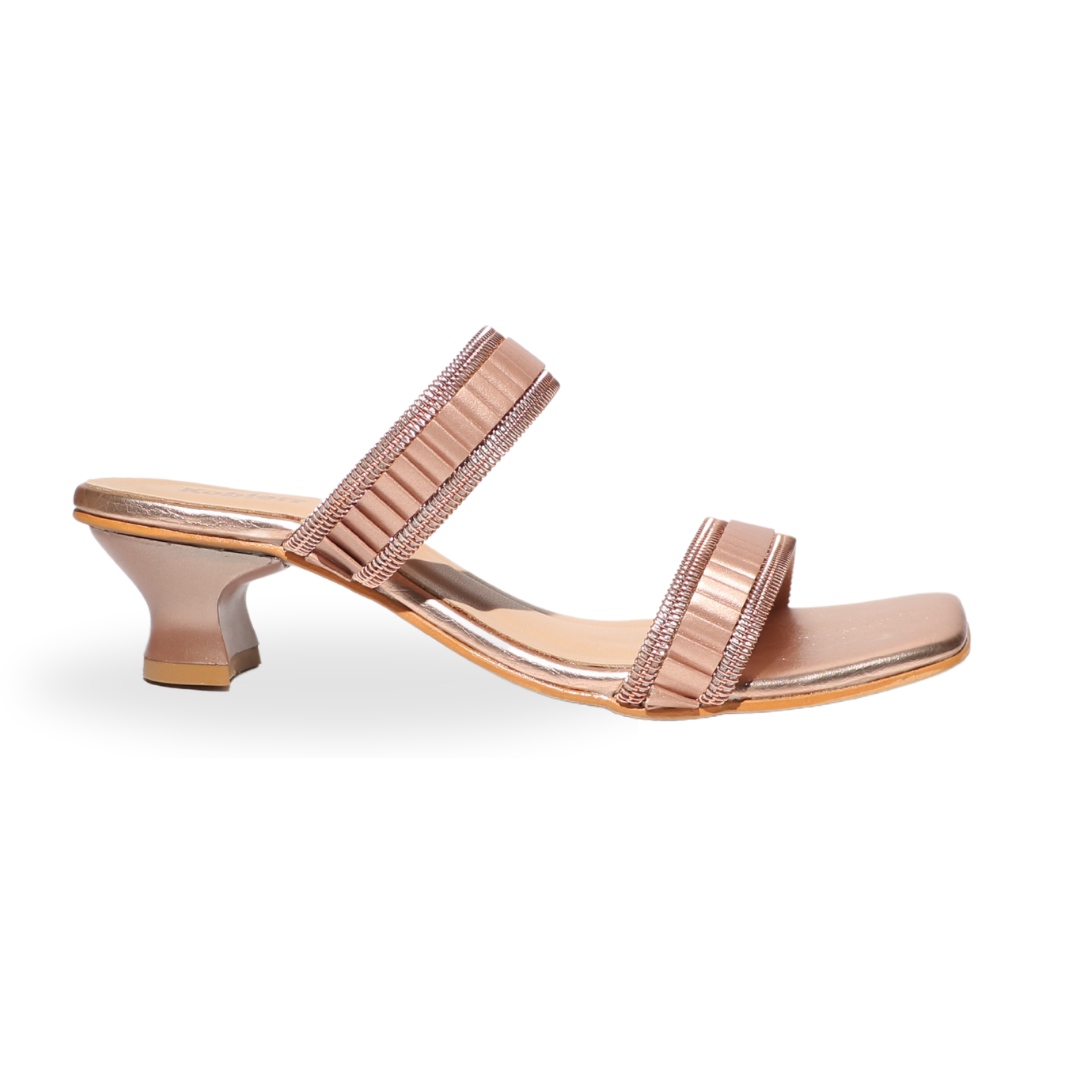 Rosegold Double Strap Heel