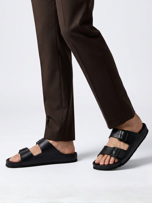 Men Double-Strap Buckle Sandals