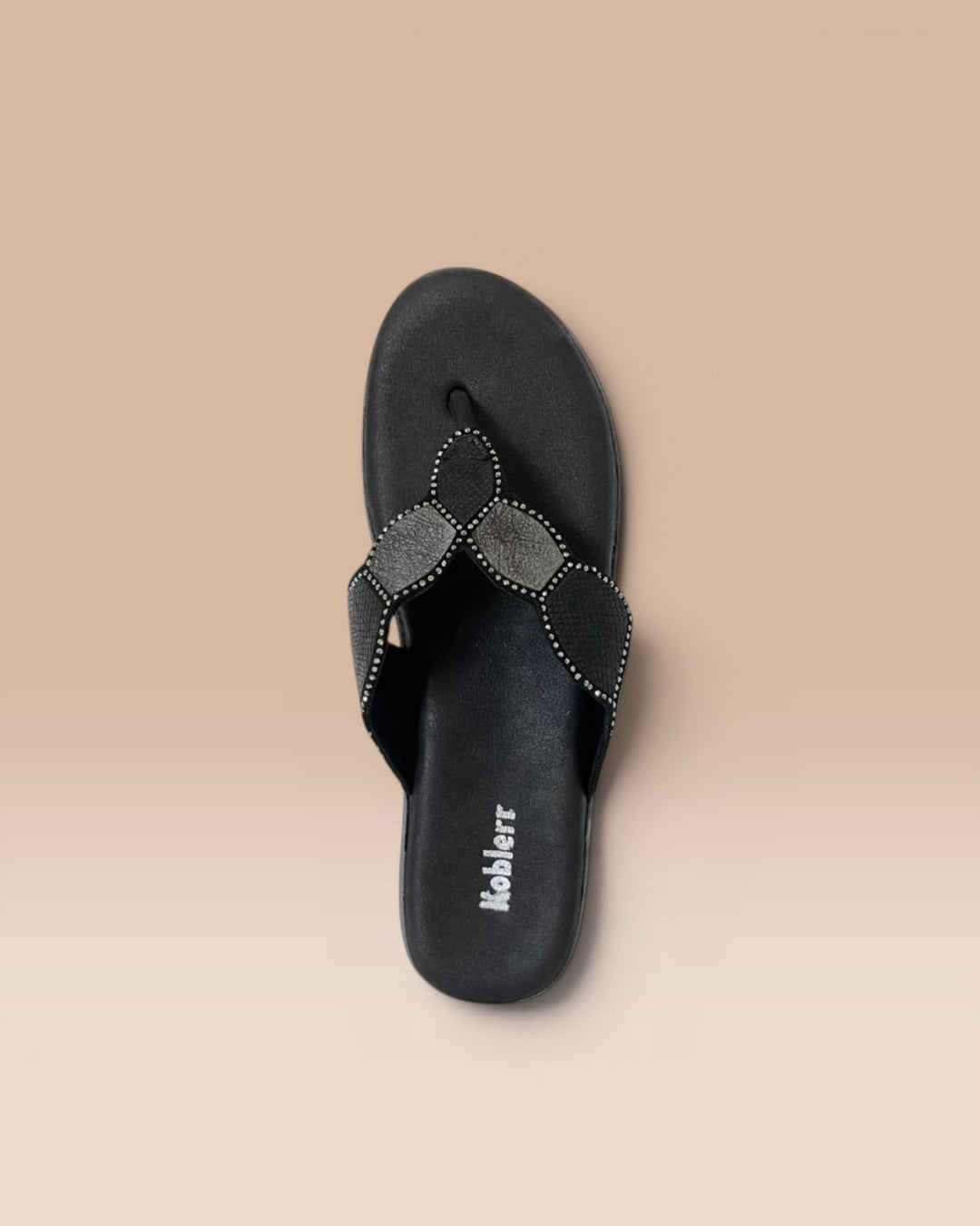 Women Black Comfort T-Strap Sandals