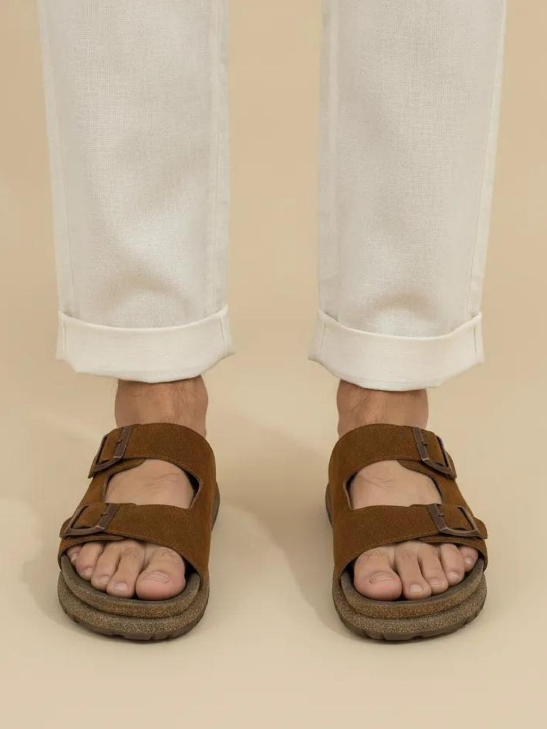 Tan Slip-On Comfort Sandals