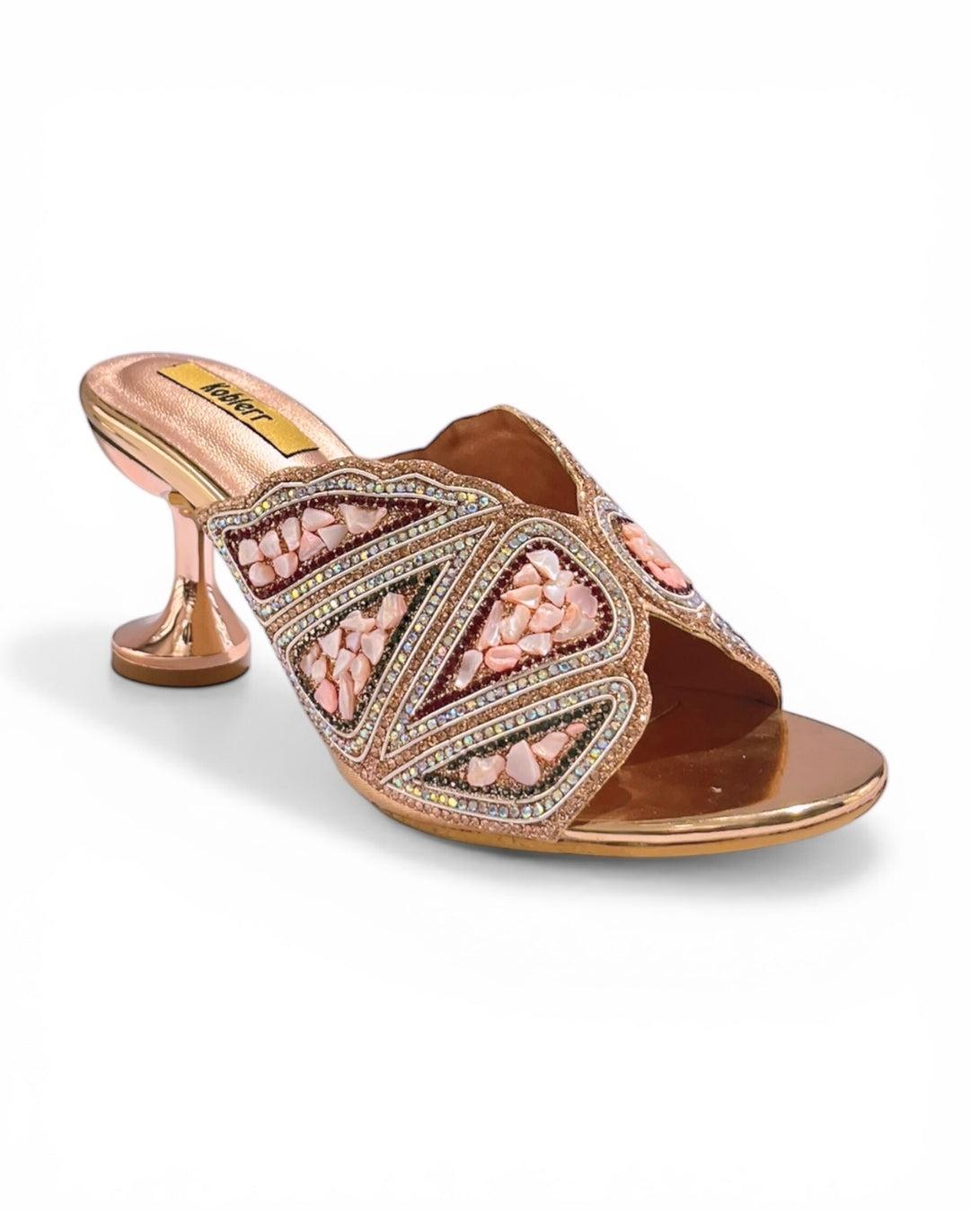 Stone Embellished Kitten Heels