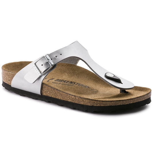 Gizeh Birko-Flor in Silver Womens Slides