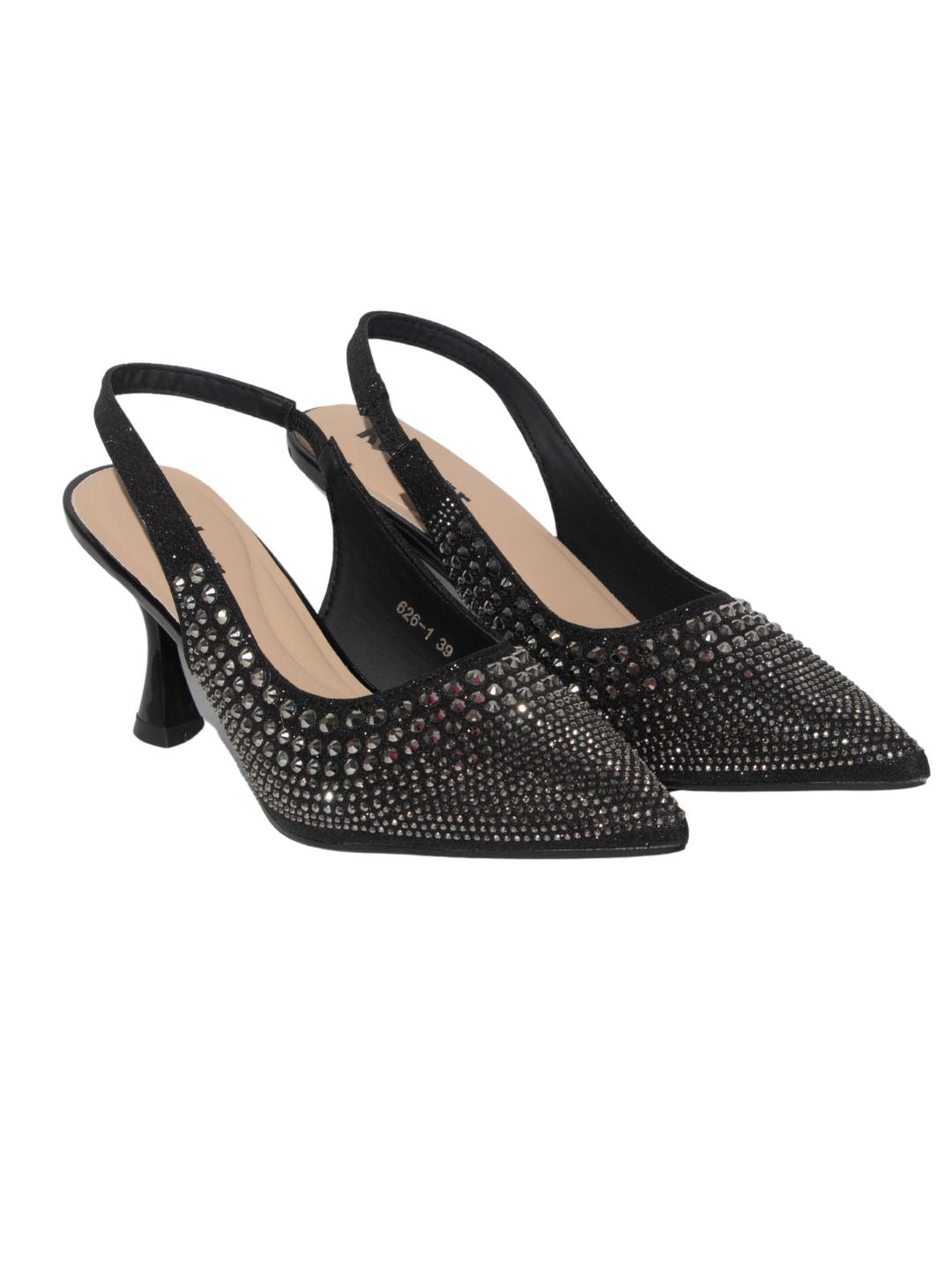 Black Embellished Party Heels