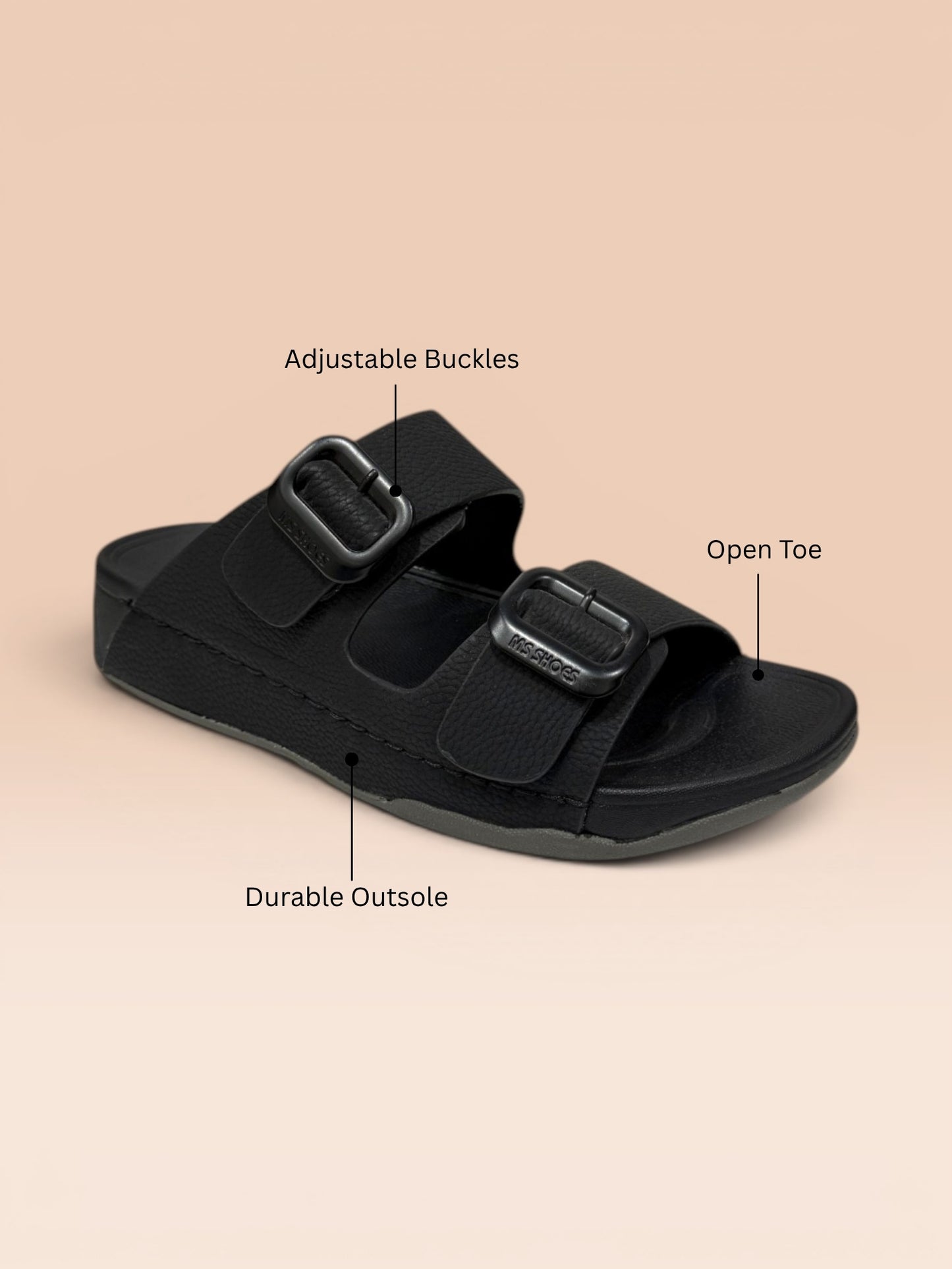 Men Double-Strap Buckle Sandals