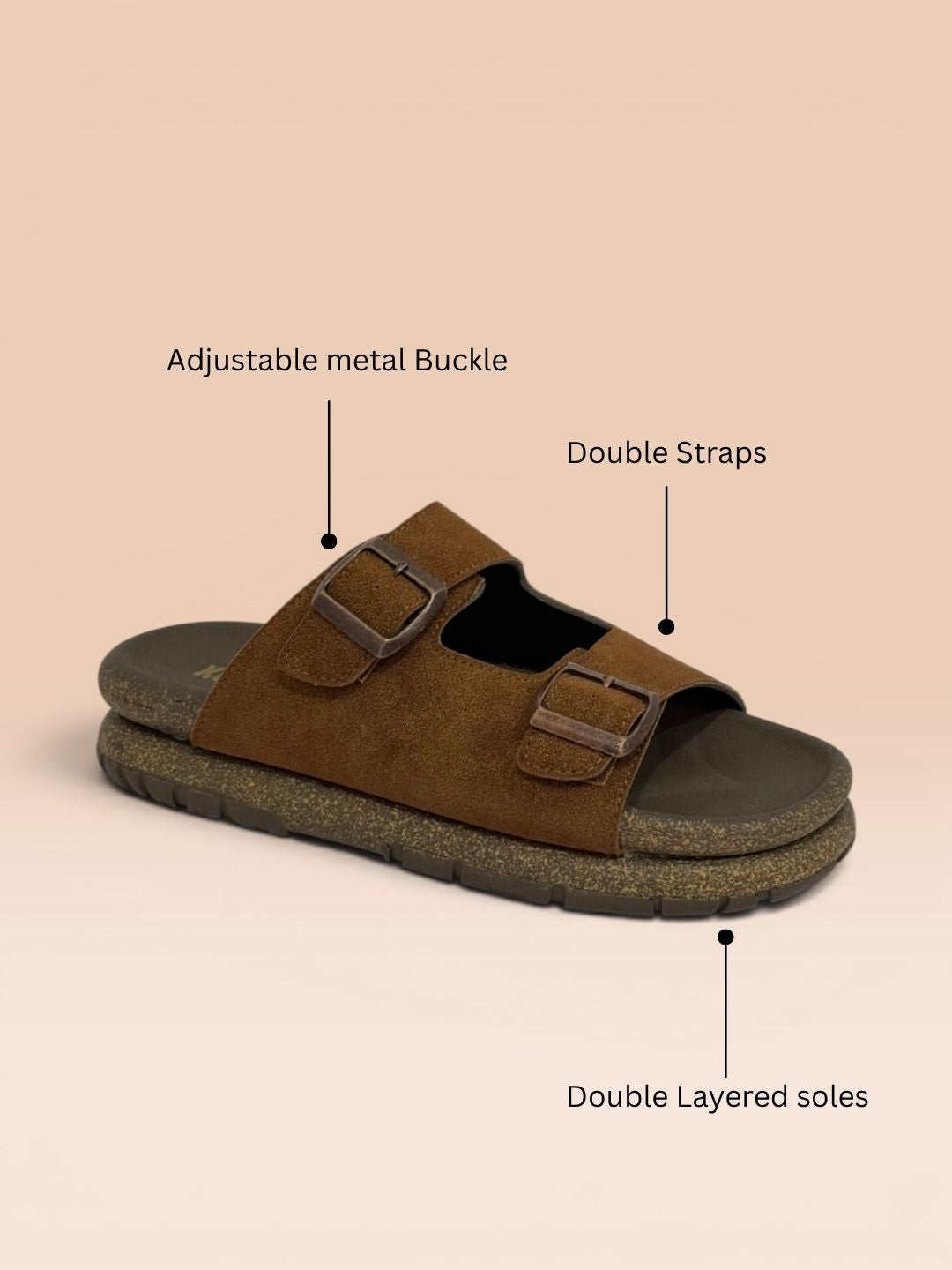 Tan Slip-On Comfort Sandals