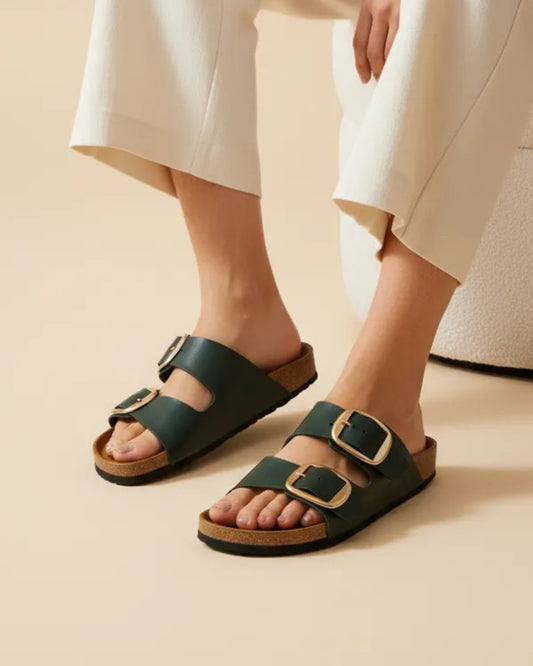 Women Dual Strap Slip-On Sandals