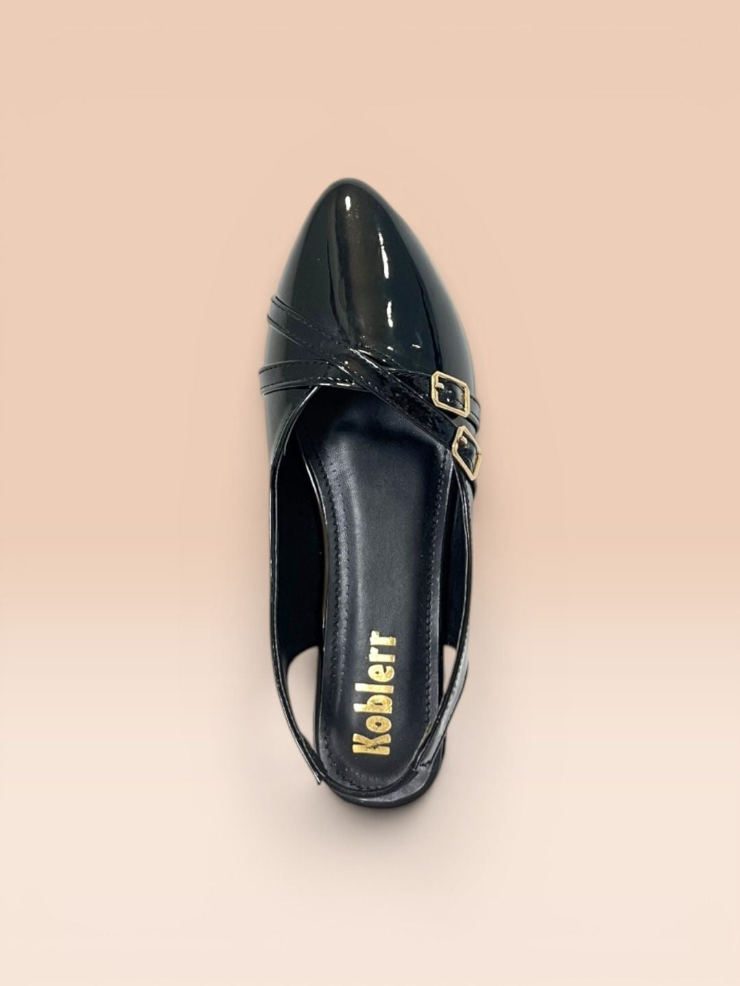 Black Buckle Slingback Sandals