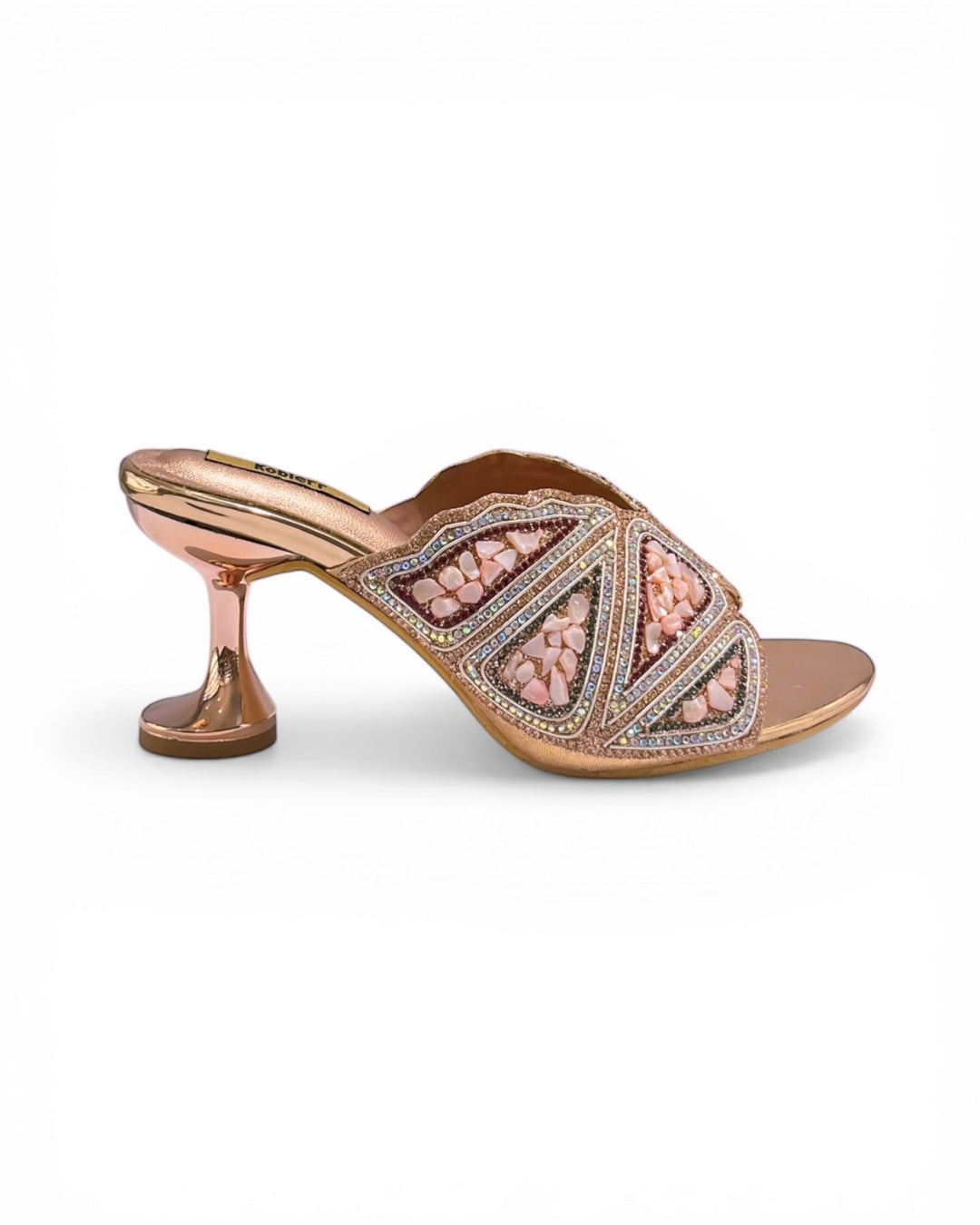 Stone Embellished Kitten Heels