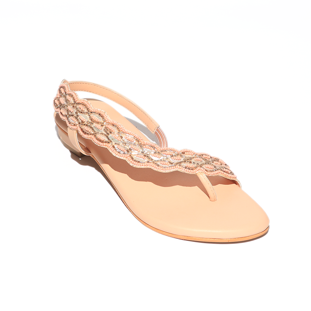 Pink Embellished Asymmetrical Sandals