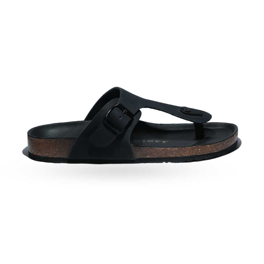 Black T-strap Slides