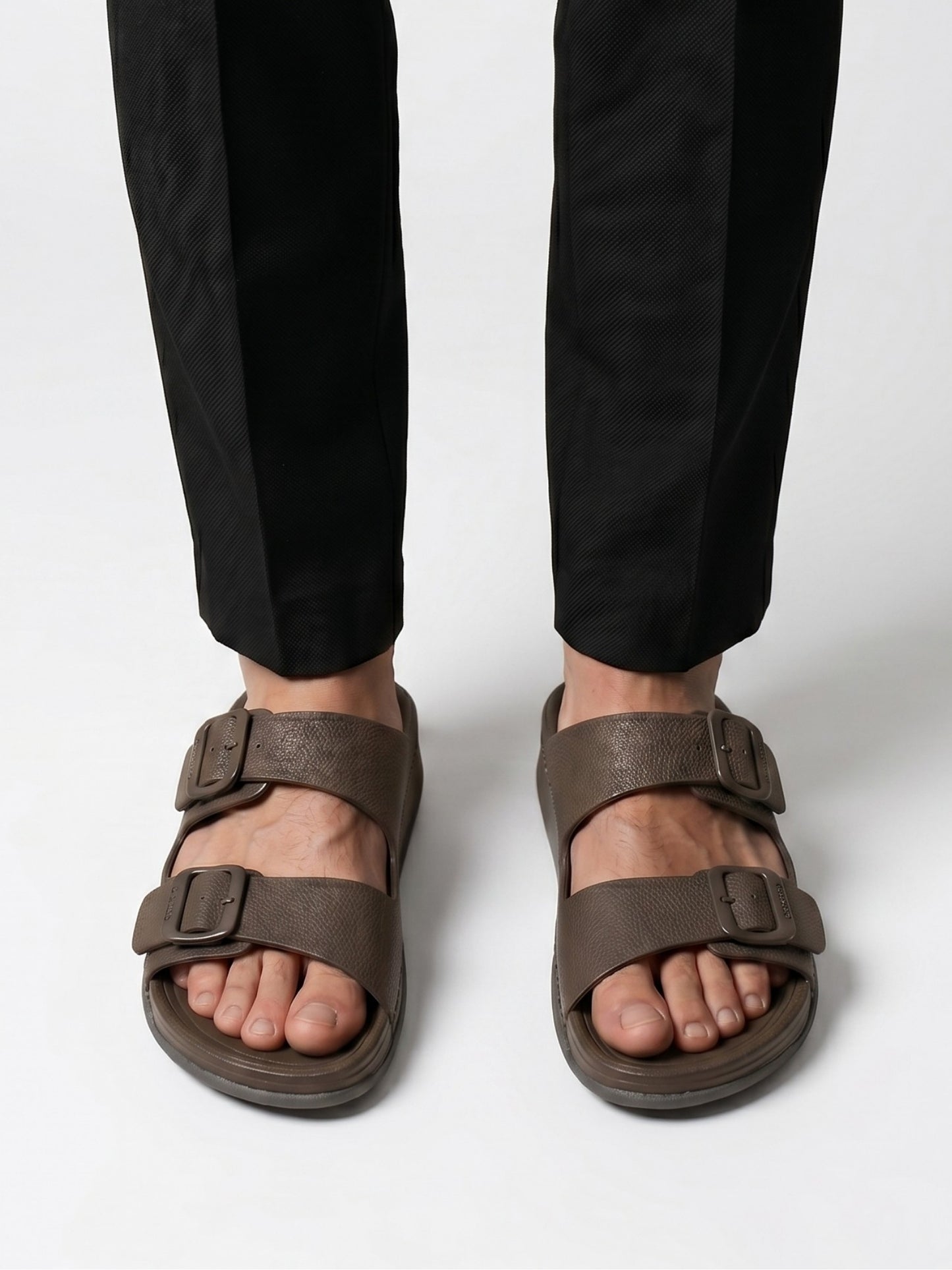 Men Double-Strap Buckle Sandals