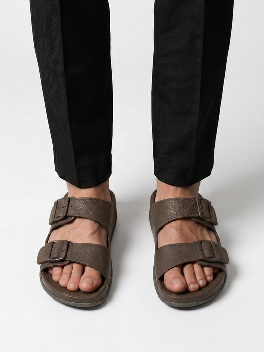 Men Double-Strap Buckle Sandals