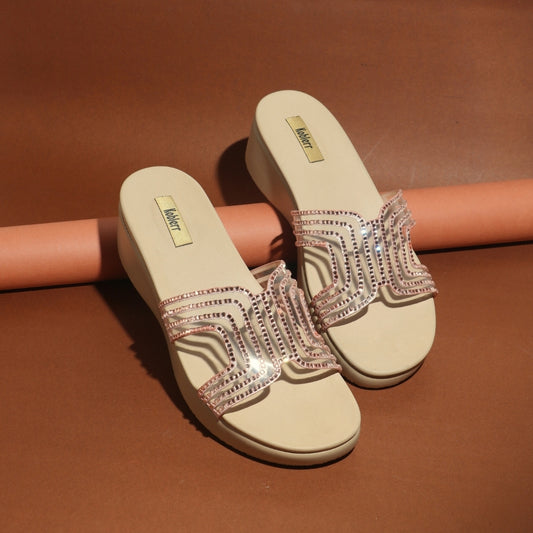Pink beaded Wedges