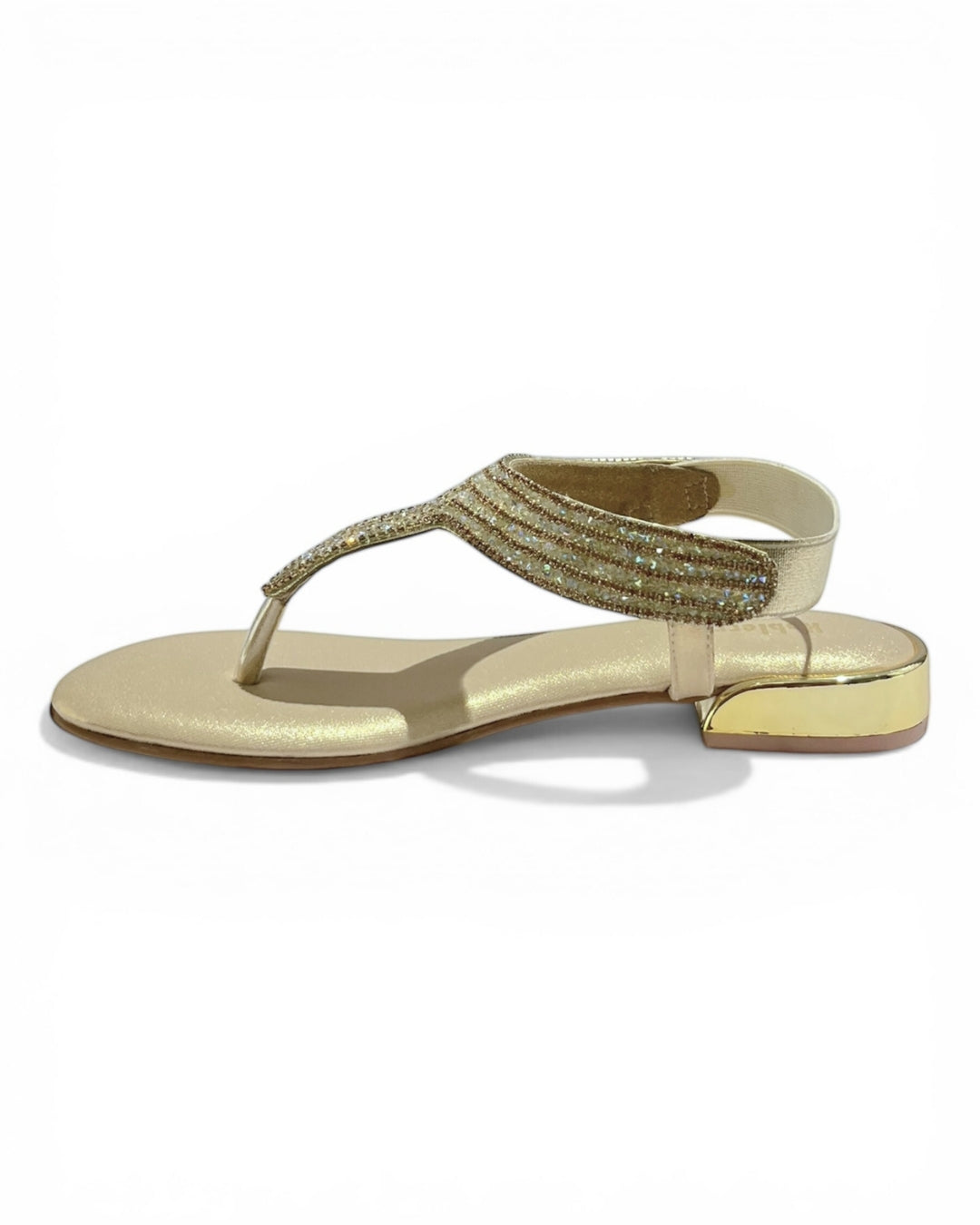 Embellished T-Strap Sandals