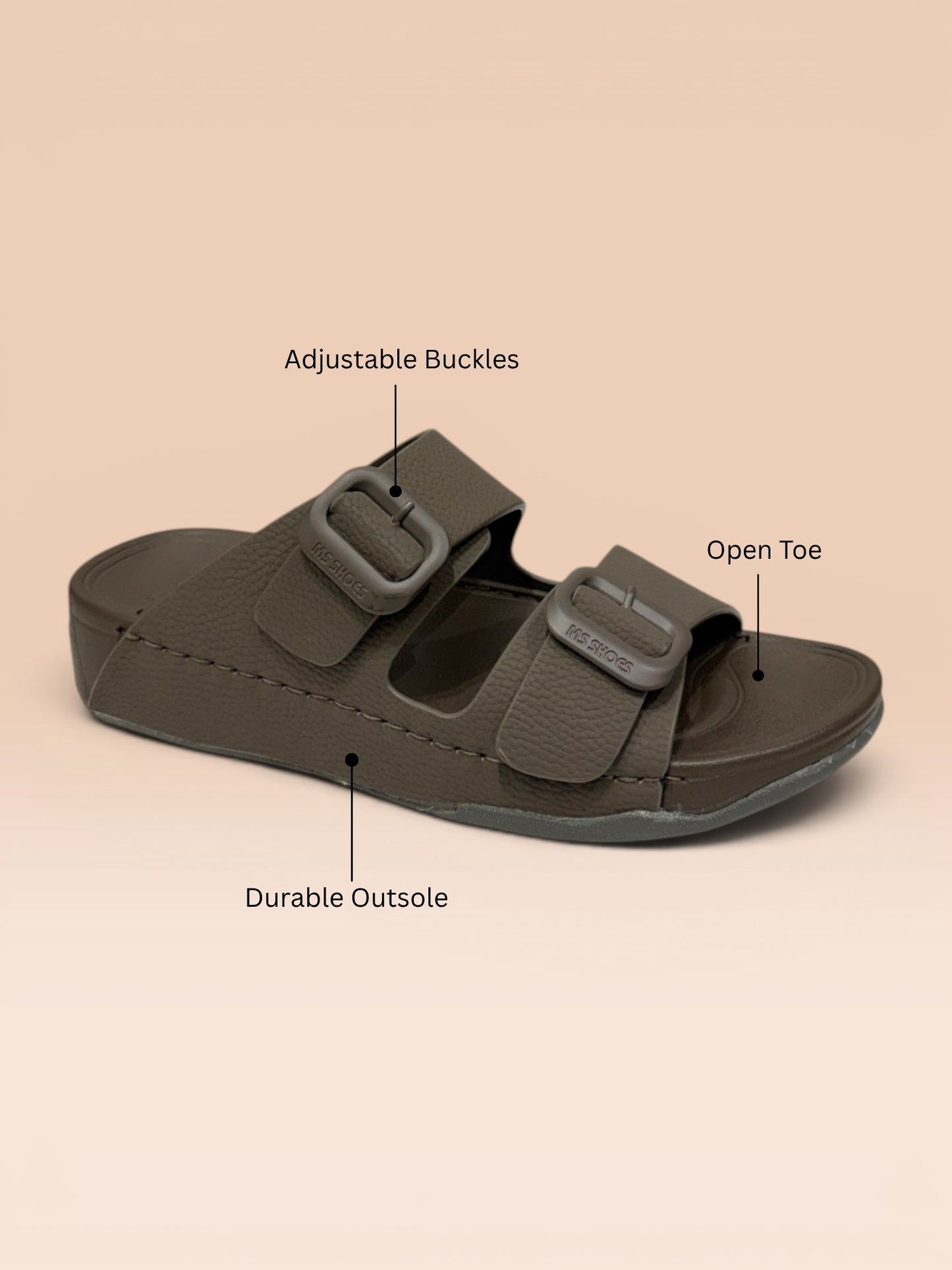Men Double-Strap Buckle Sandals