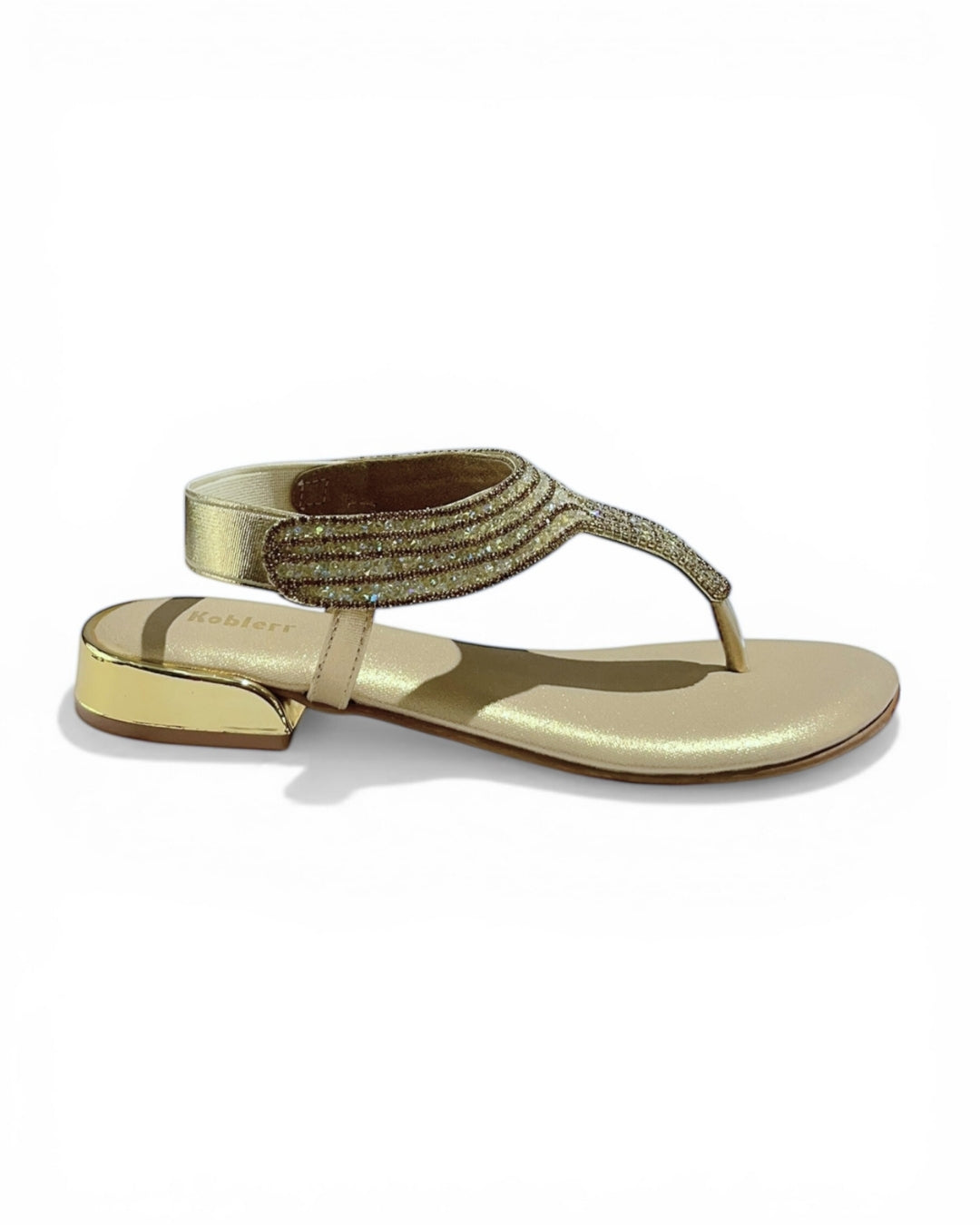 Embellished T-Strap Sandals