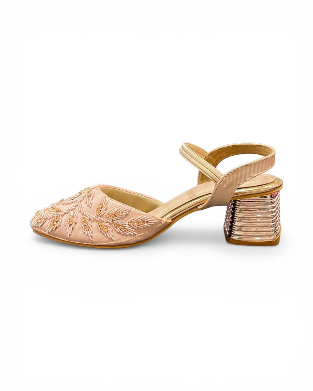 Beads Embellished Block Heels