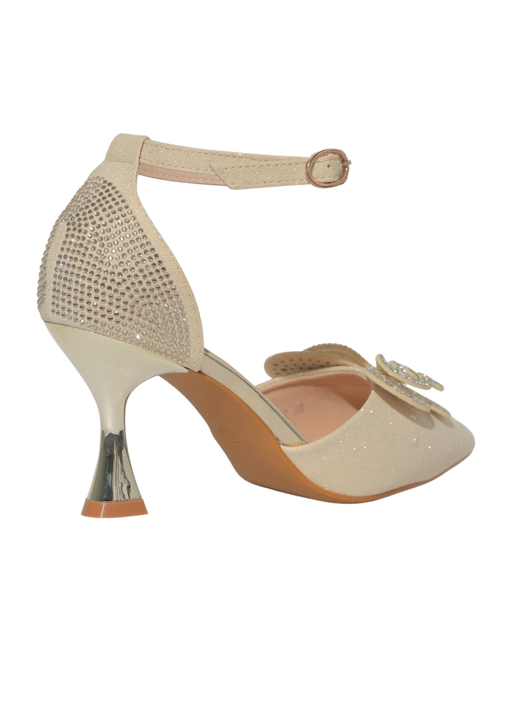 Gold Glittery Butterfly Heels