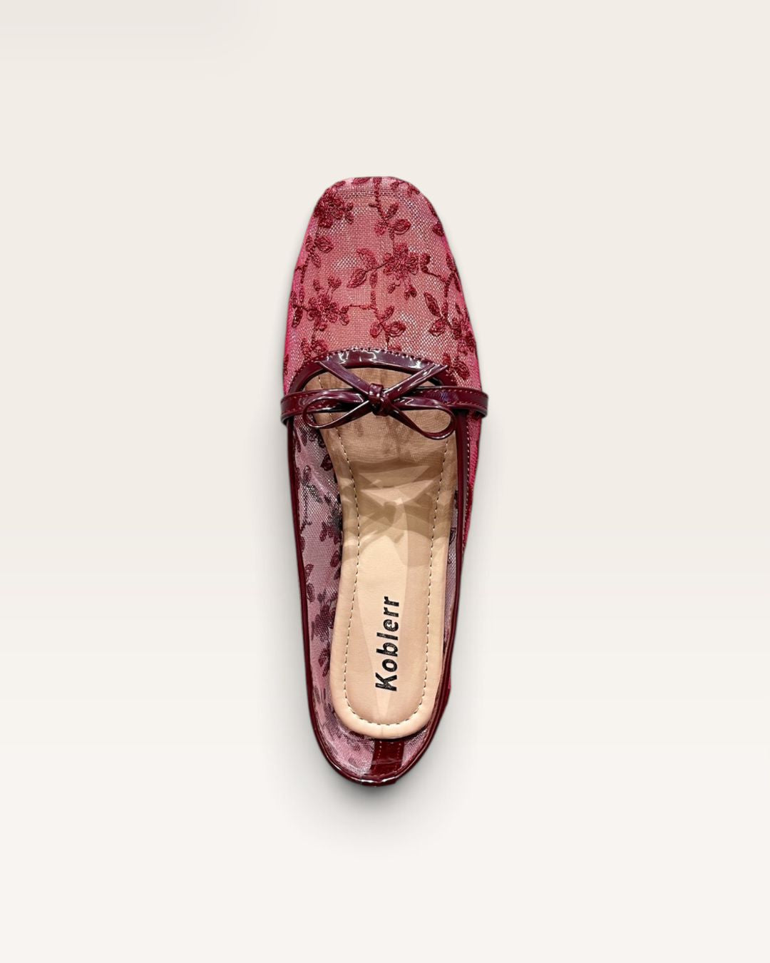 Floral Mesh Ballet in Maroon