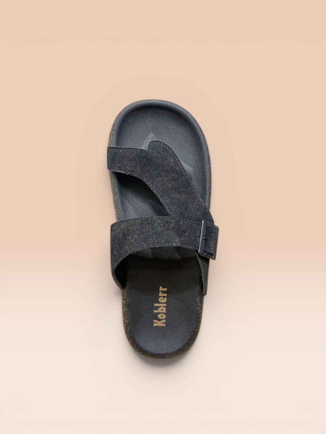 Black Buckle Detailed Comfort Sandals