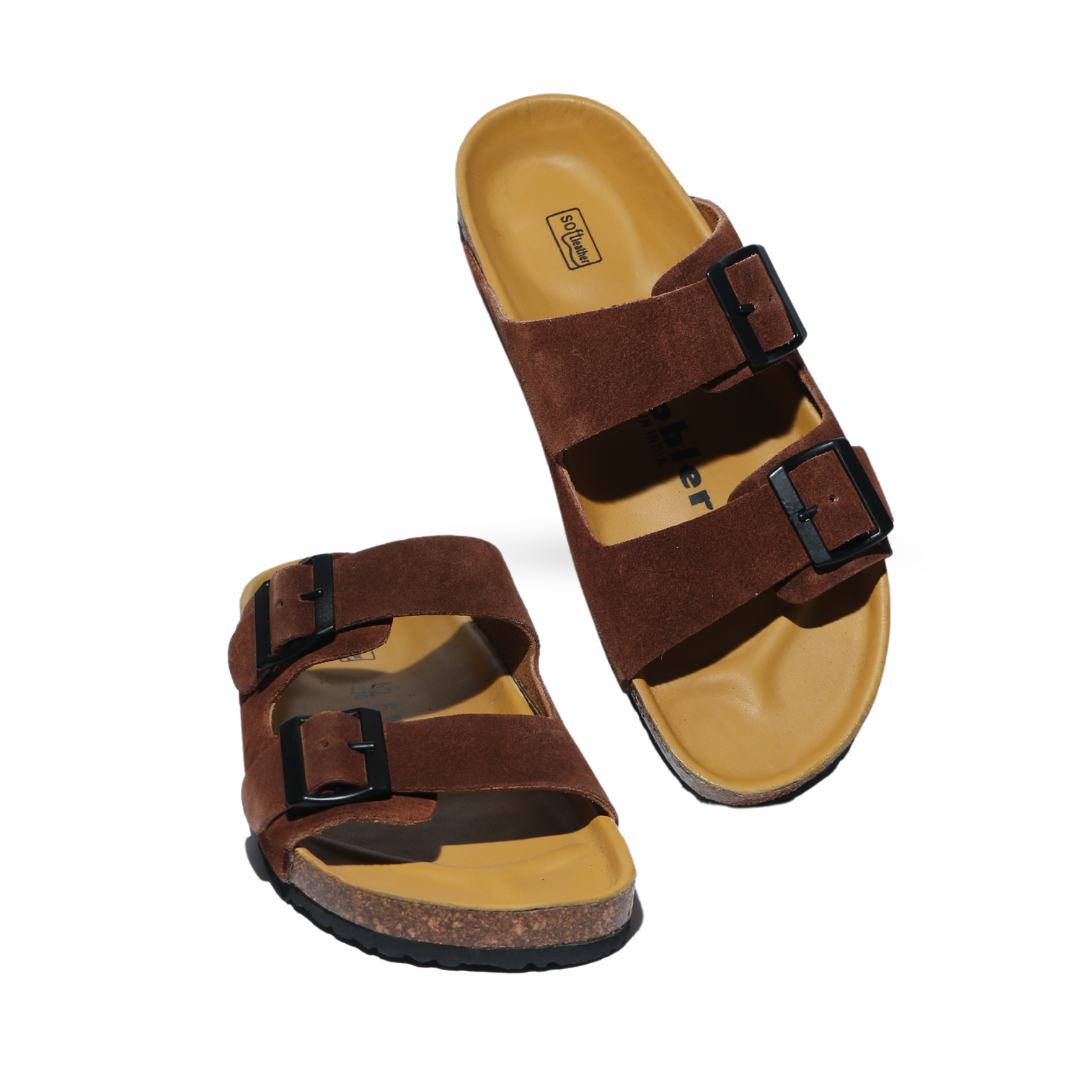 Brown Double Strap Sandals