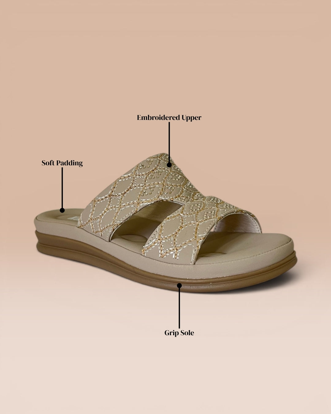 Women Cream Comfort Sandals
