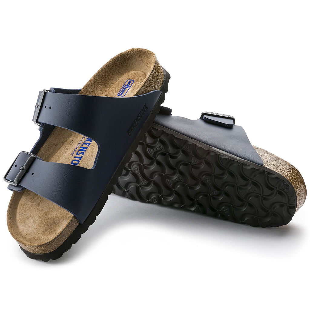 Arizona Soft Footbed Birko-Flor in Blue Womens Slides