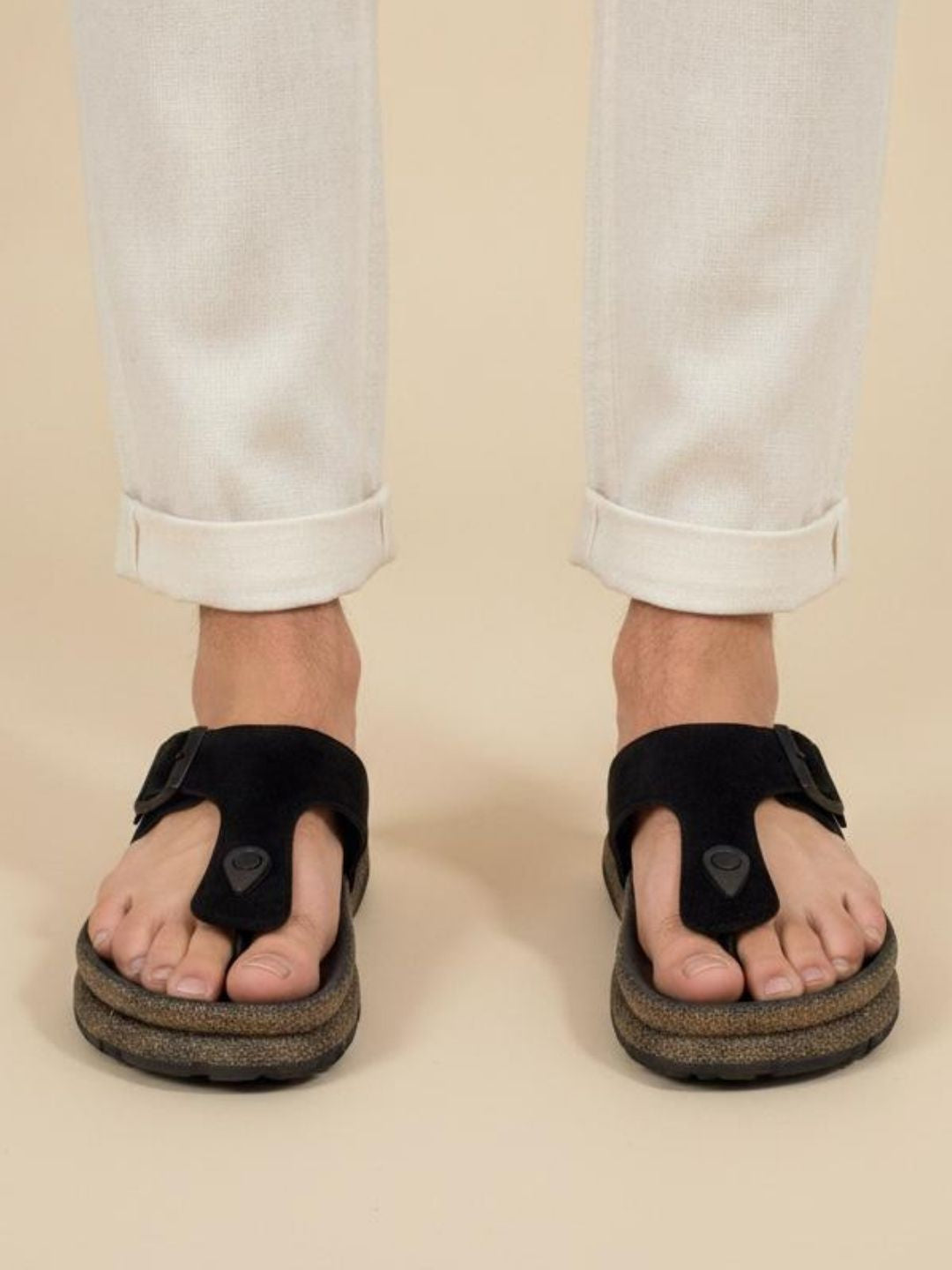 Black Open Toe Comfort Sandals