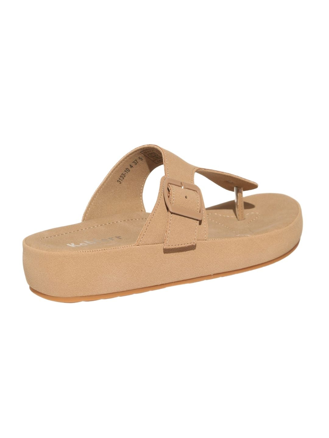 Beige T-strap Sandals