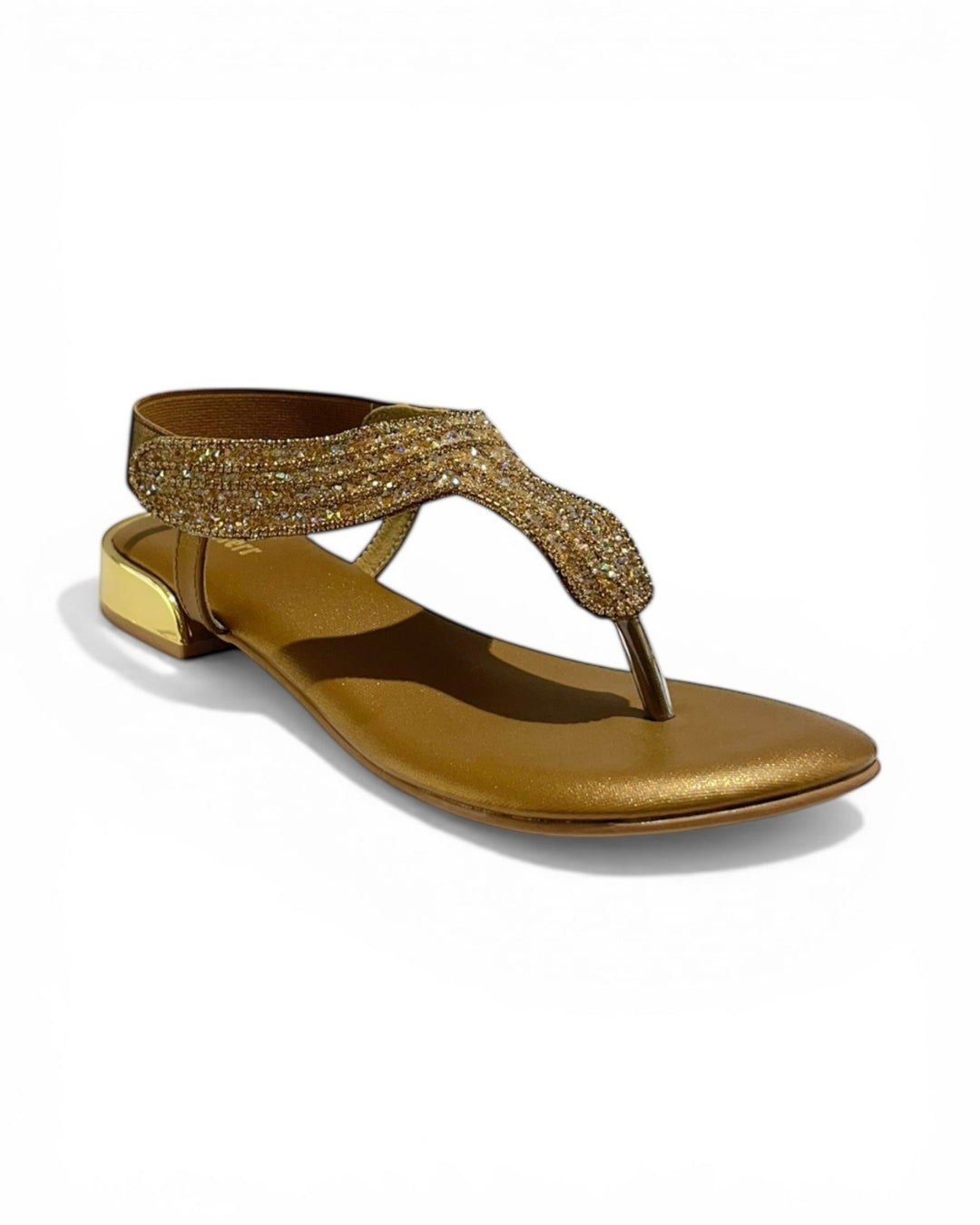 Embellished T-Strap Sandals